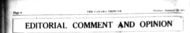 This image includes just the header of the page which says "Editorial Comment and Opinion"