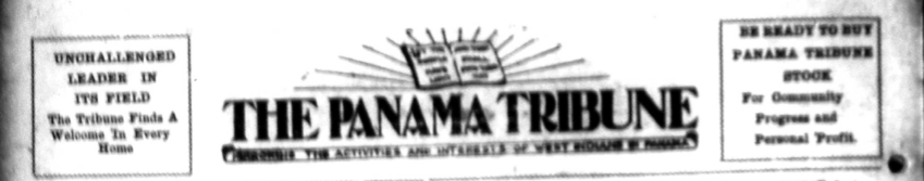 This image includes just the header of the final page which says "The Panama Tribune" with a drawing of a newspaper above it.