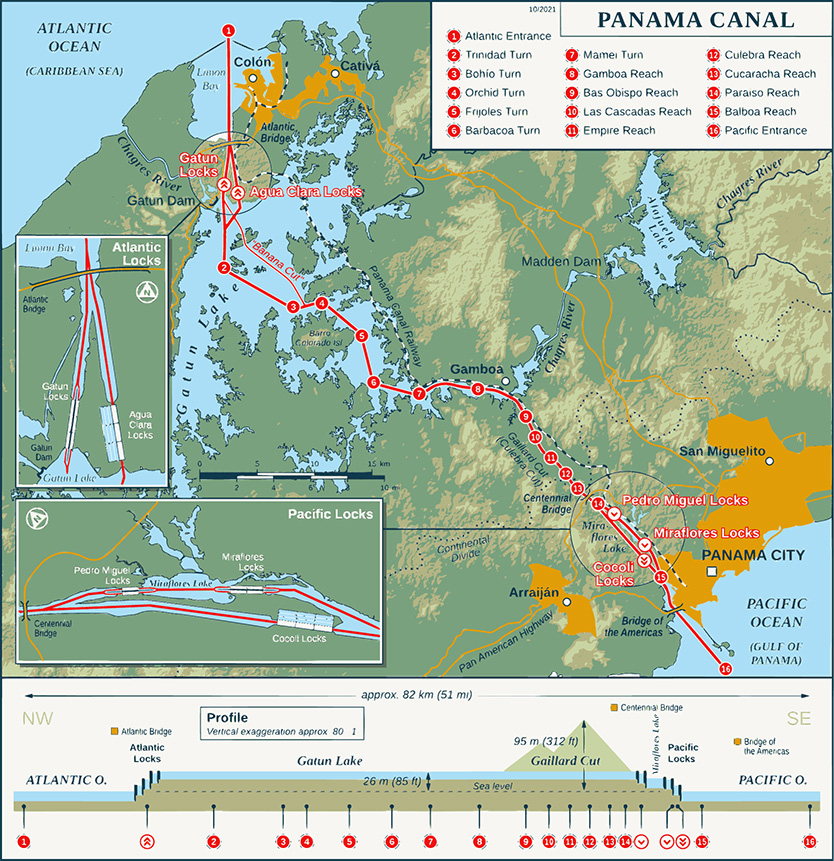 Panama Canal Map