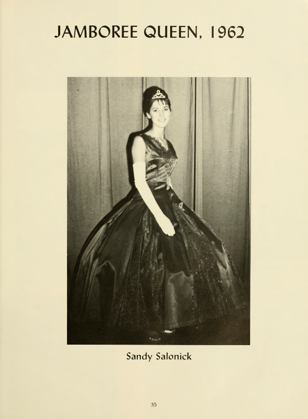 Sandy Salonick as Jamboree Queen, 1962.